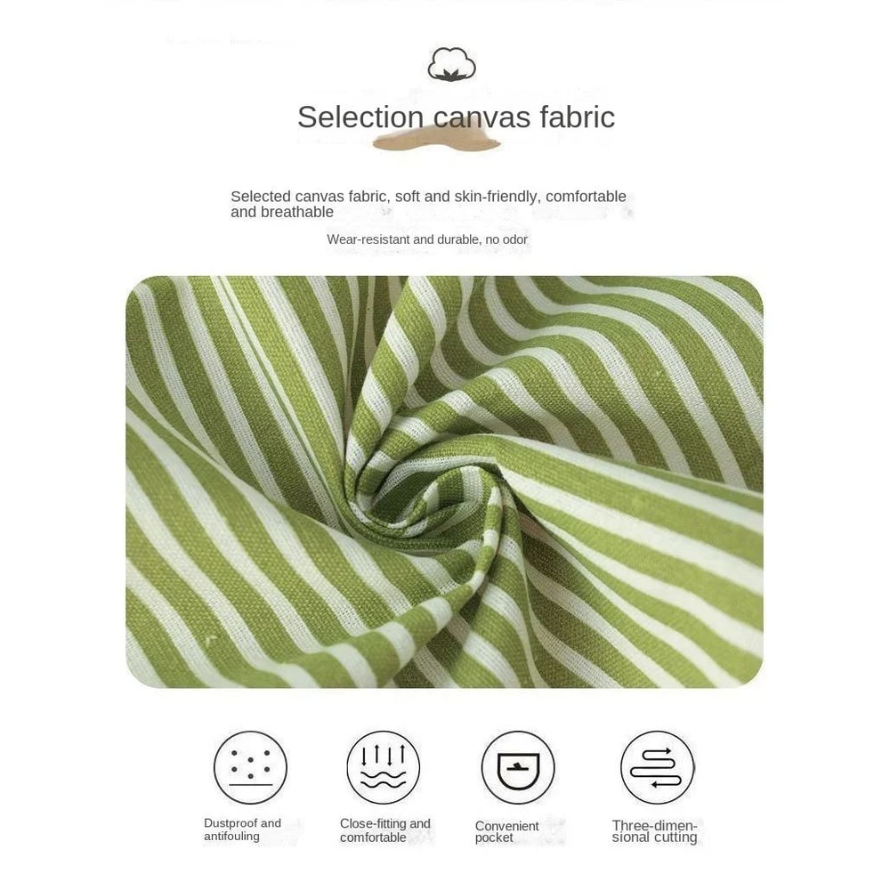 Linen Striped Japanese Style Apron 8