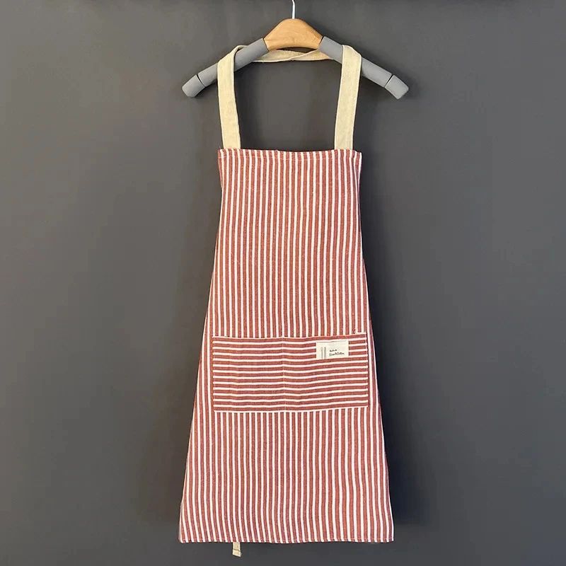 Linen Striped Japanese Style Apron 14