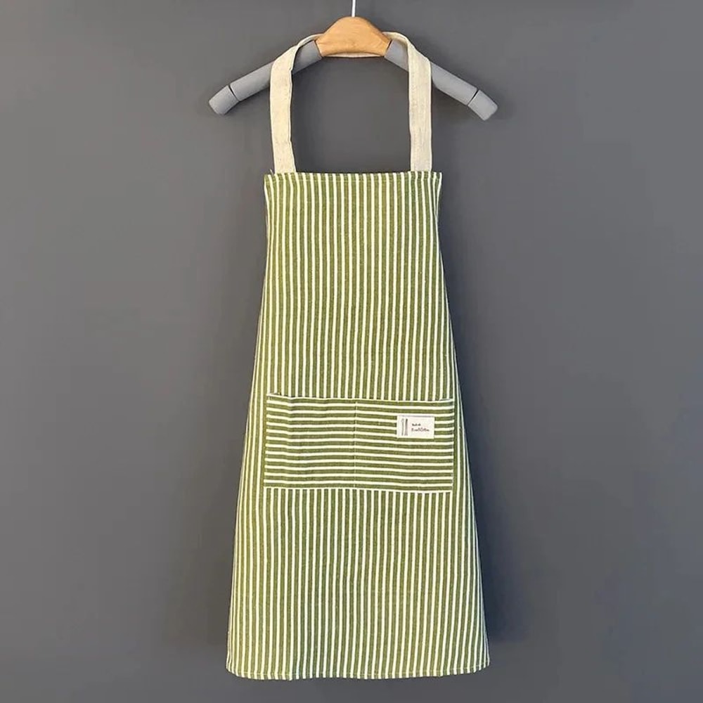 Linen Striped Japanese Style Apron 16