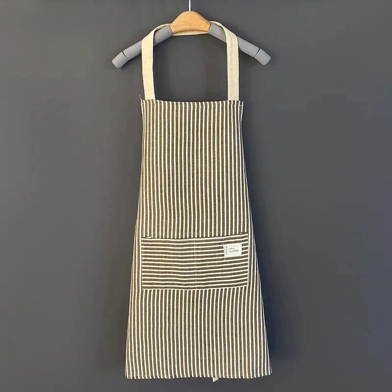 Linen Striped Japanese Style Apron 17