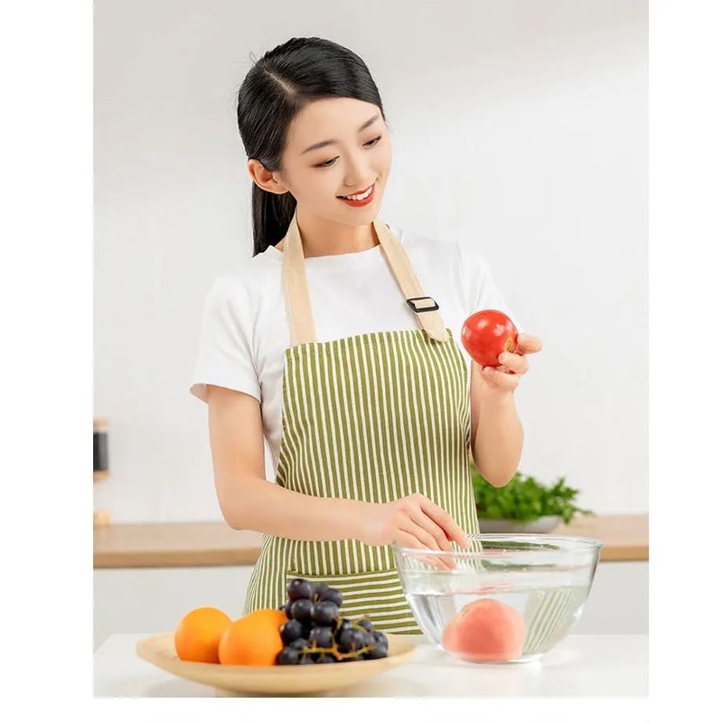 Striped Cotton Japanese Style Apron 7