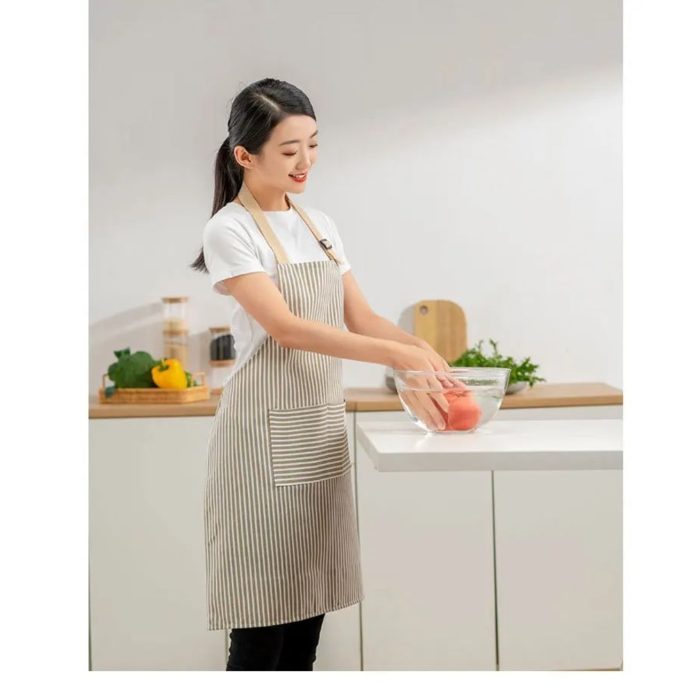 Striped Cotton Japanese Style Apron 8