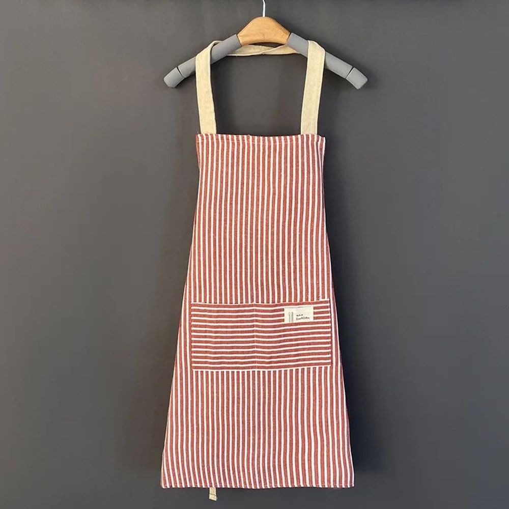 Striped Cotton Japanese Style Apron 12