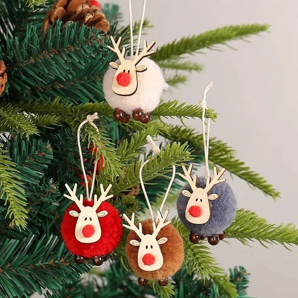 Felt Christmas Elk Tree Ornament Set 2