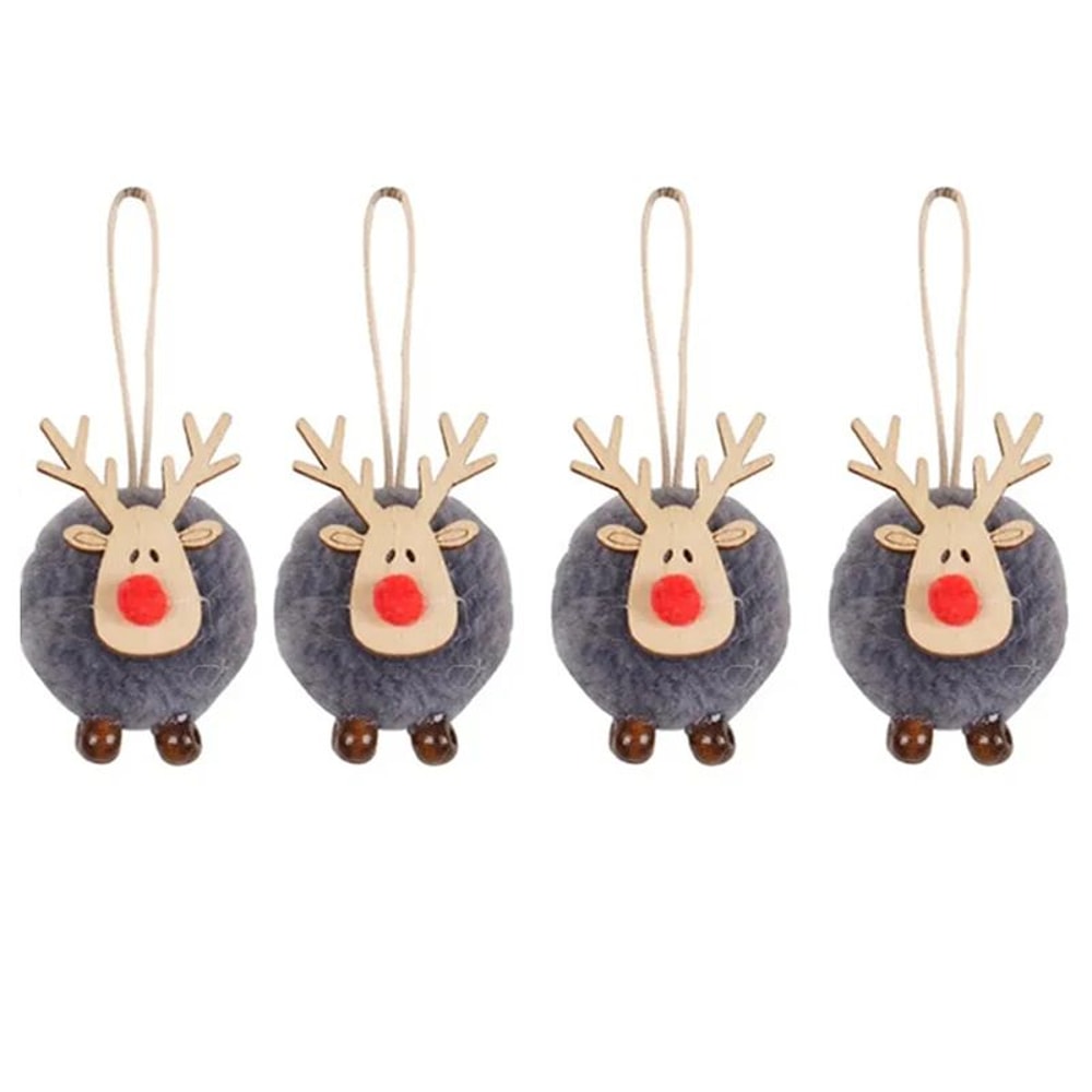 Felt Christmas Elk Tree Ornament Set 6
