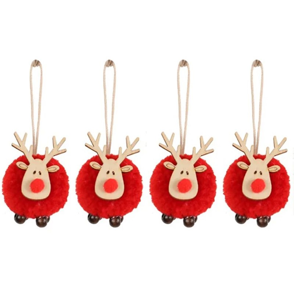 Felt Christmas Elk Tree Ornament Set 8