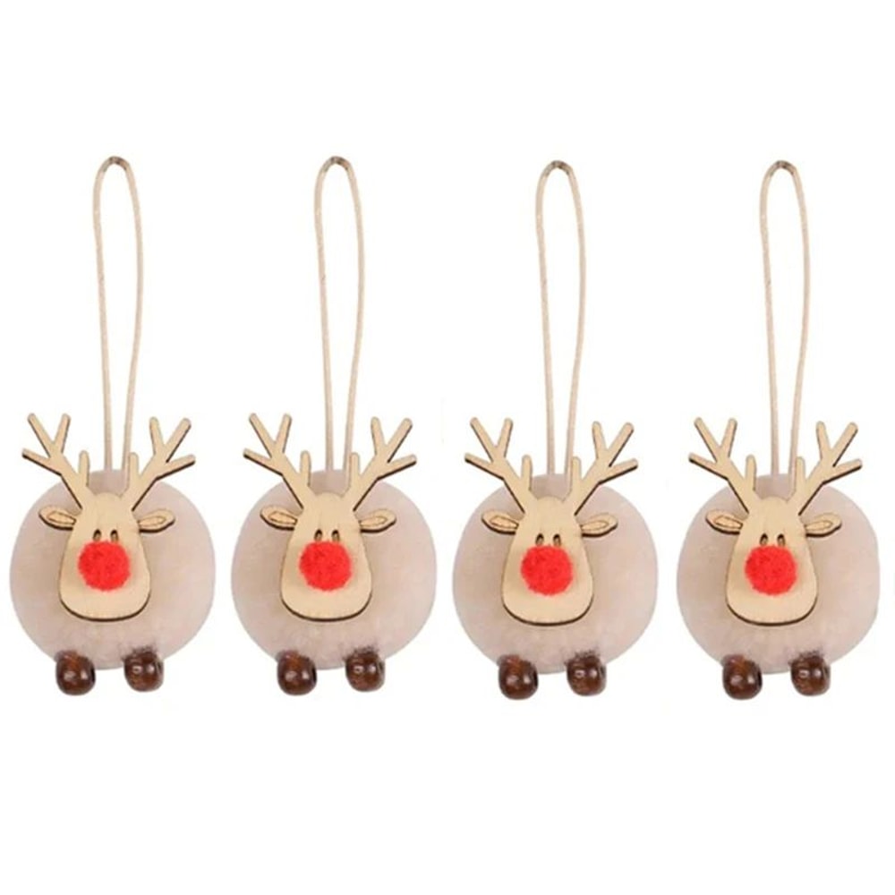 Felt Christmas Elk Tree Ornament Set 9