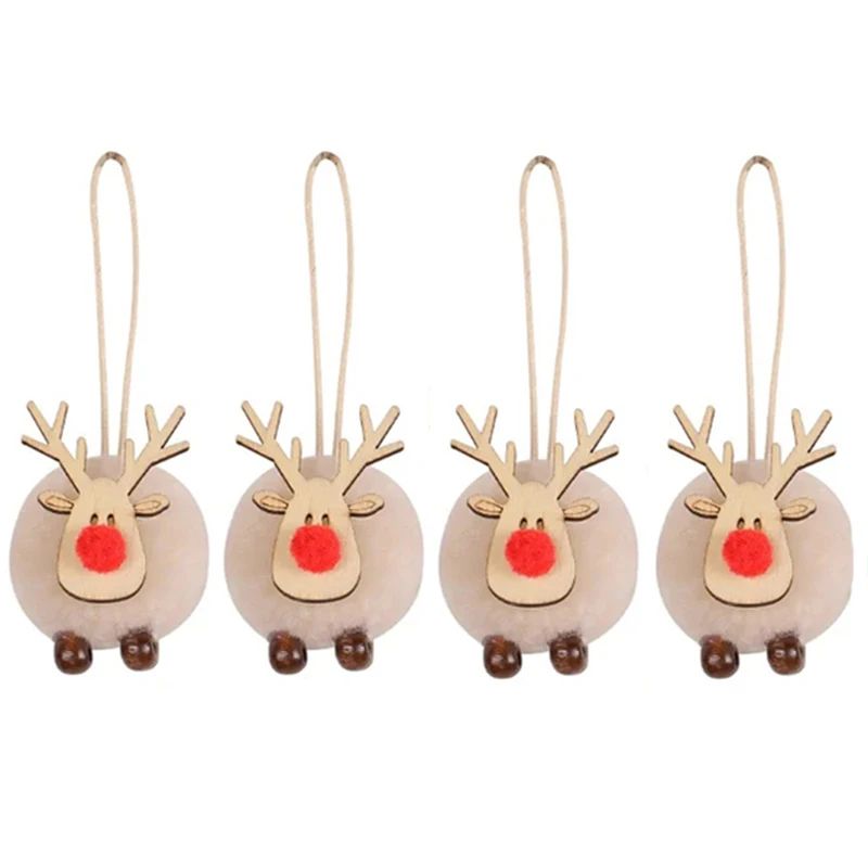 Felt Christmas Elk Tree Ornament Set 9