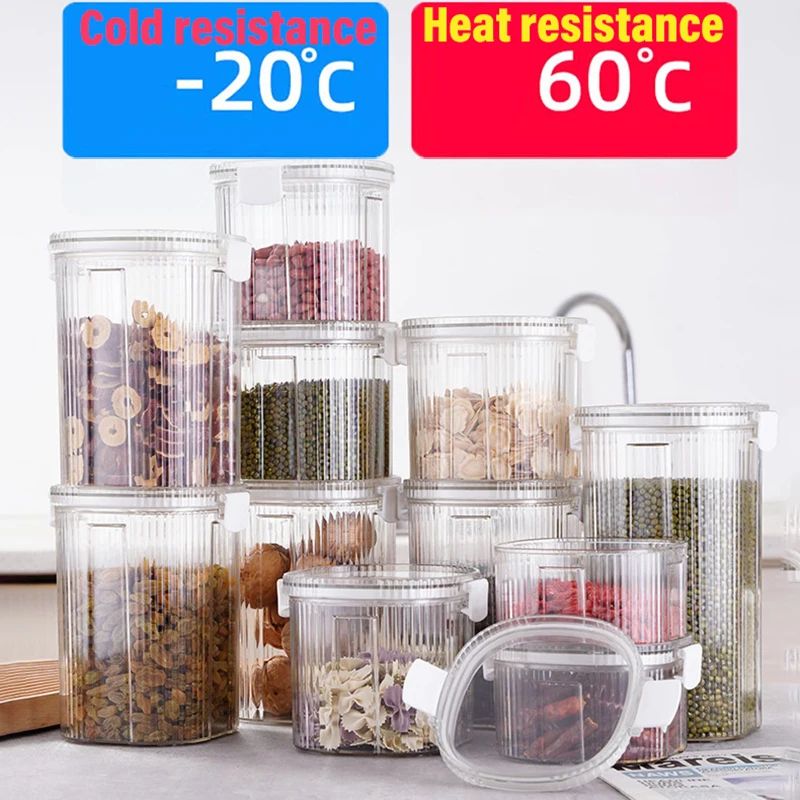 Striped Airtight Grain Storage Jar 2