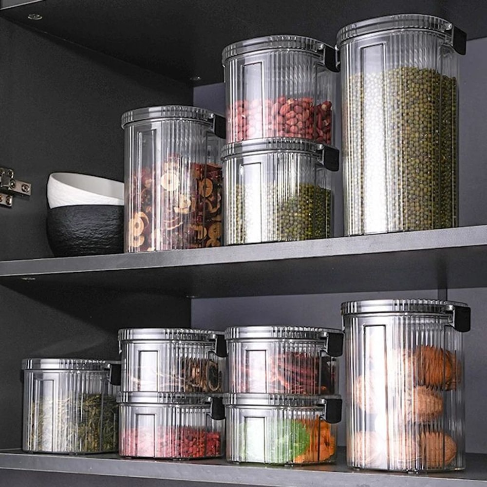 Striped Airtight Grain Storage Jar 3