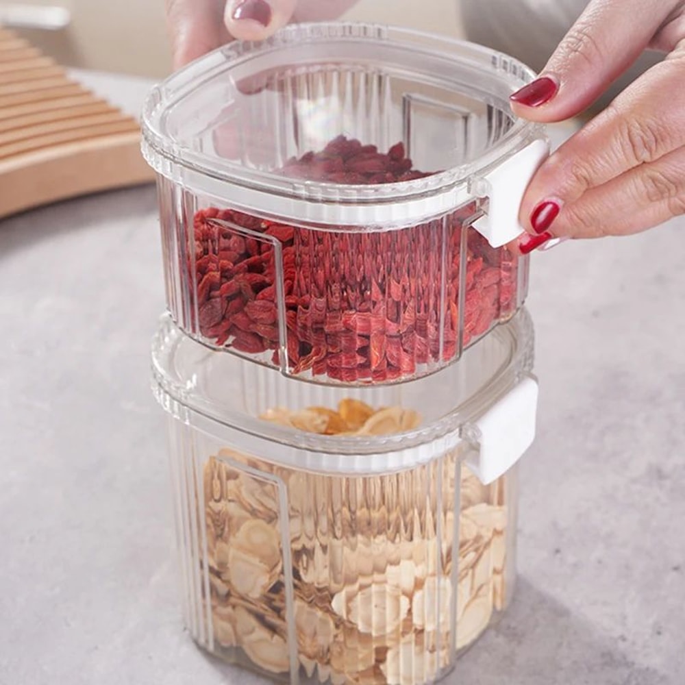 Striped Airtight Grain Storage Jar 4