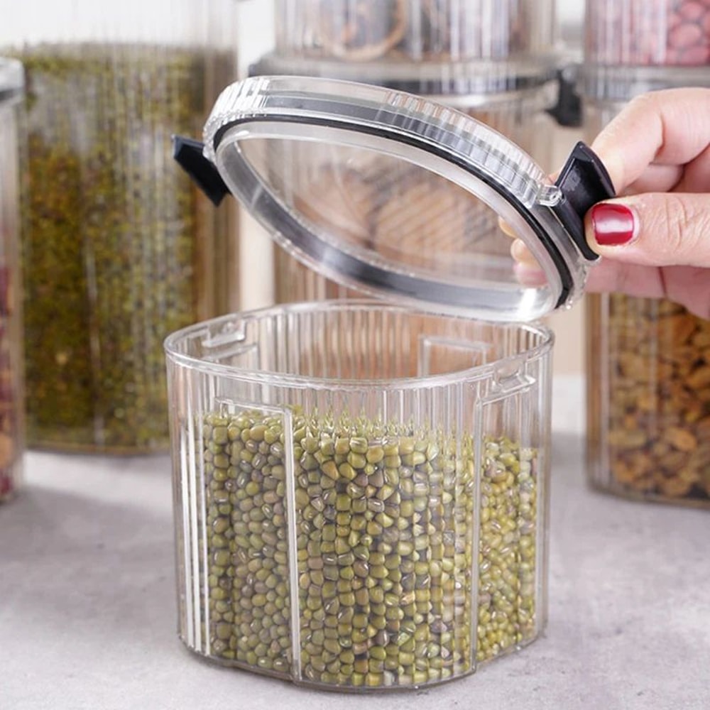 Striped Airtight Grain Storage Jar 5