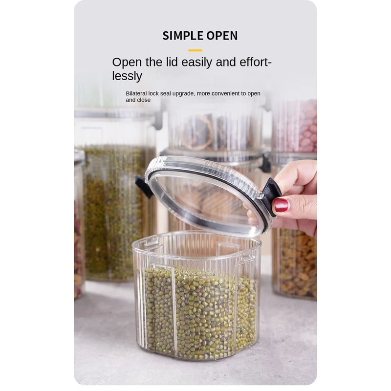 Striped Airtight Grain Storage Jar 6