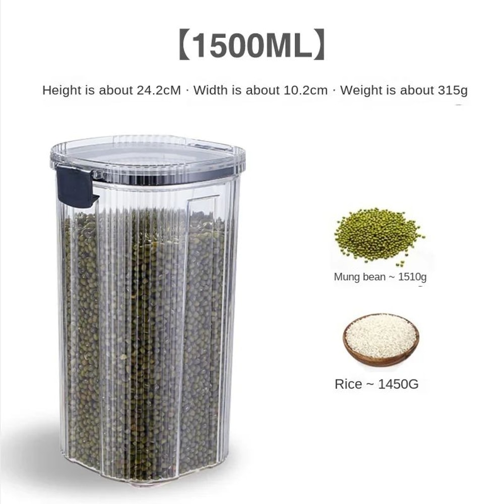 Striped Airtight Grain Storage Jar 10