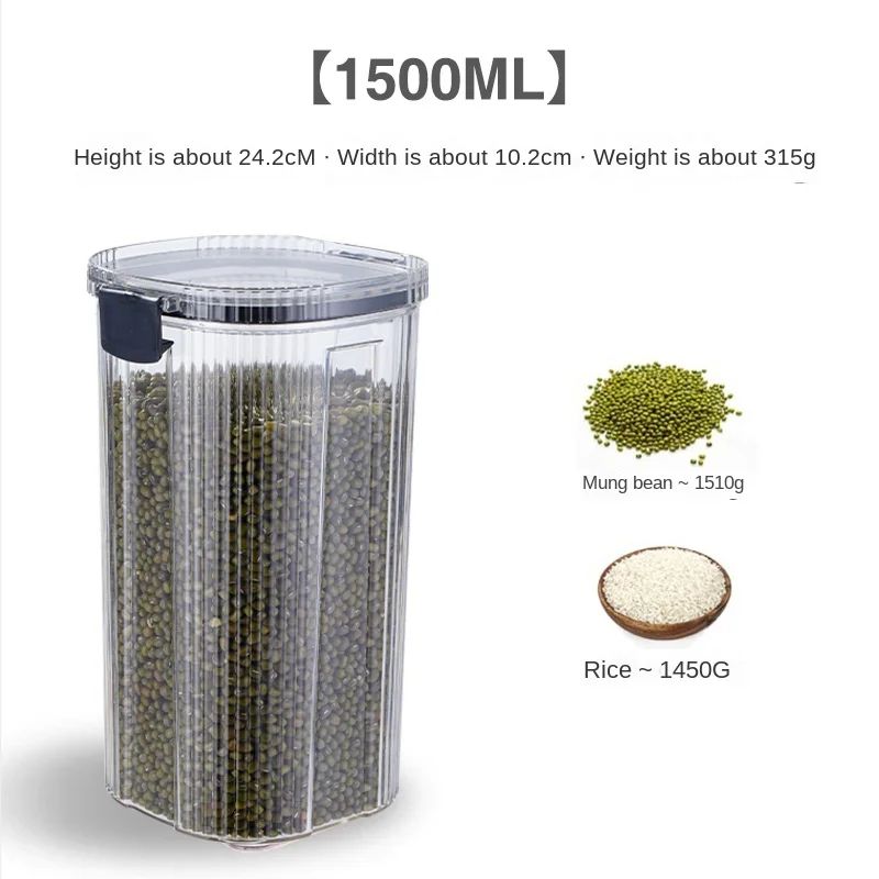 Striped Airtight Grain Storage Jar 10