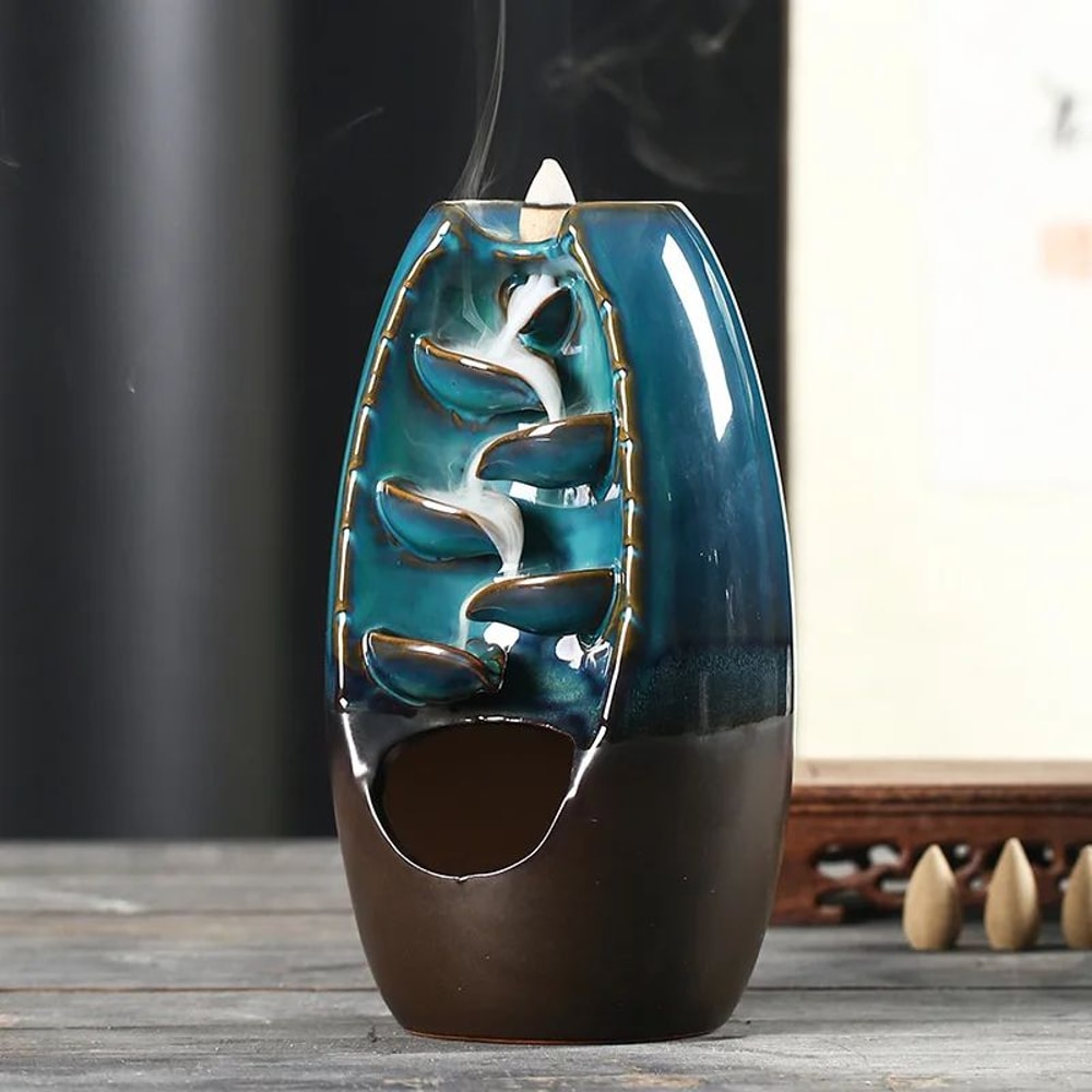 Ceramic Waterfall Incense Burner Set 0