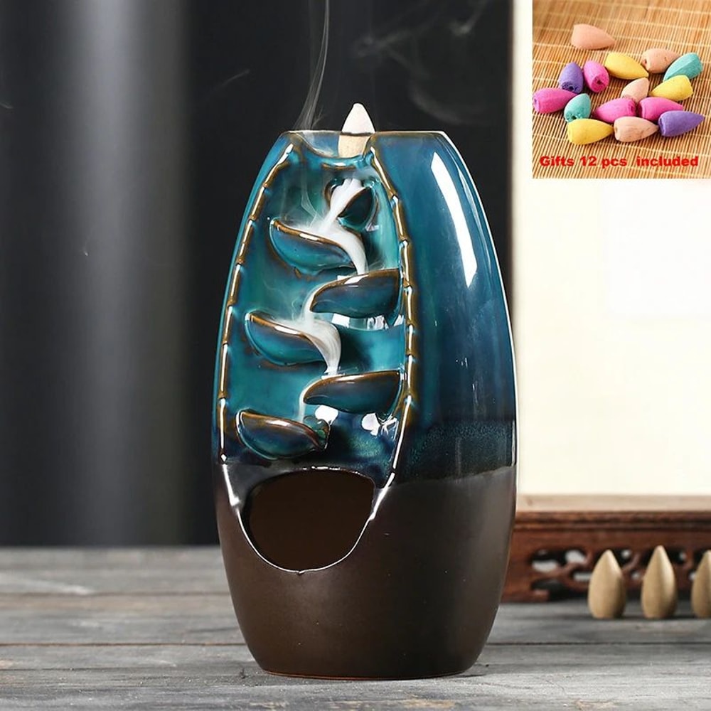 Ceramic Waterfall Incense Burner Set 7