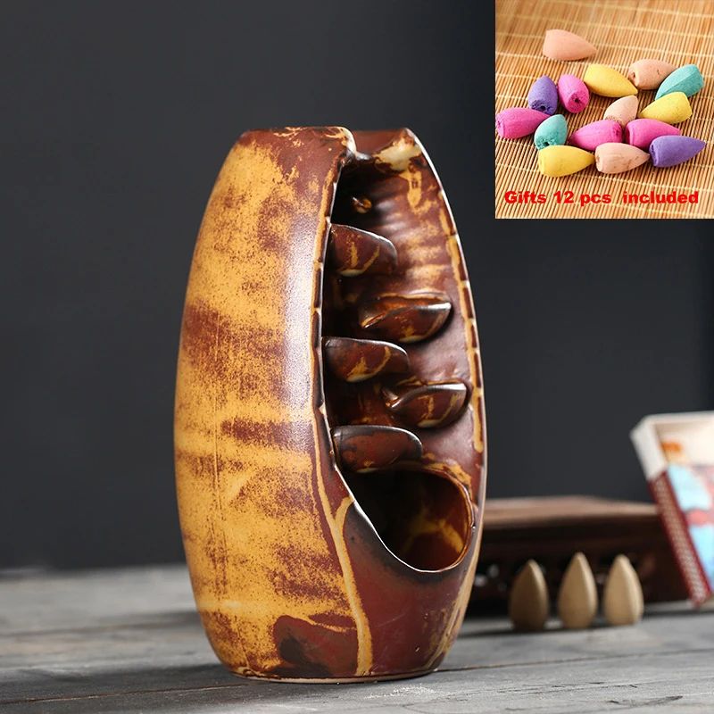 Ceramic Waterfall Incense Burner Set 8