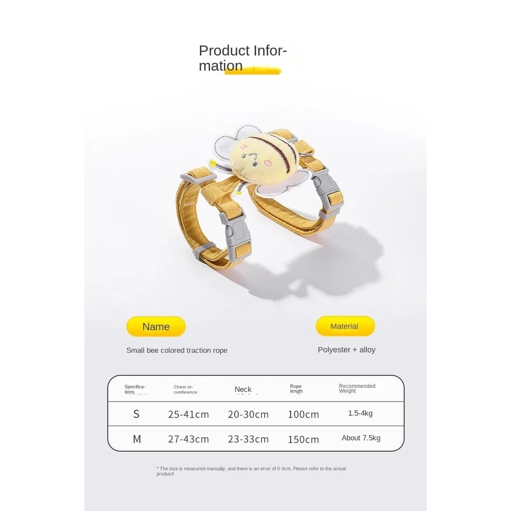 Cartoon Bee Cat Harness Leash Set 6