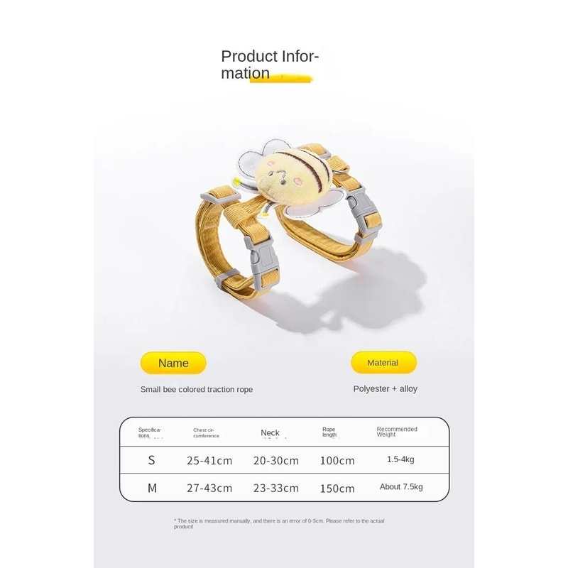 Cartoon Bee Cat Harness Leash Set 6