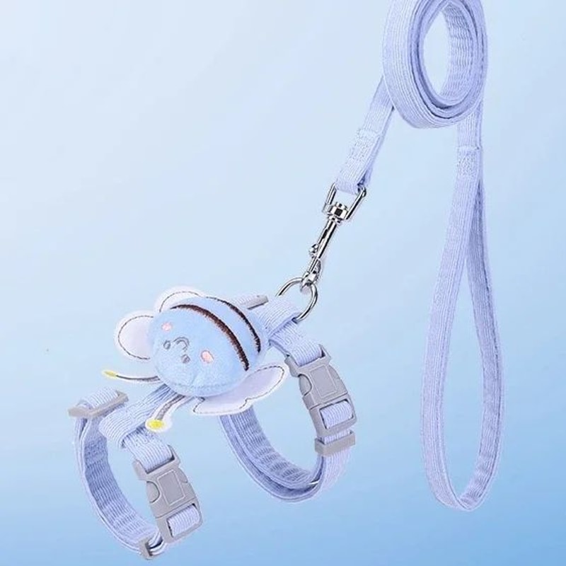 Cartoon Bee Cat Harness Leash Set 9