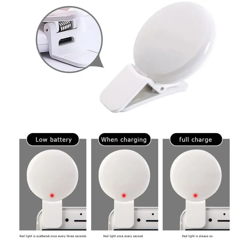 Portable LED Selfie Ring Light Clip 9