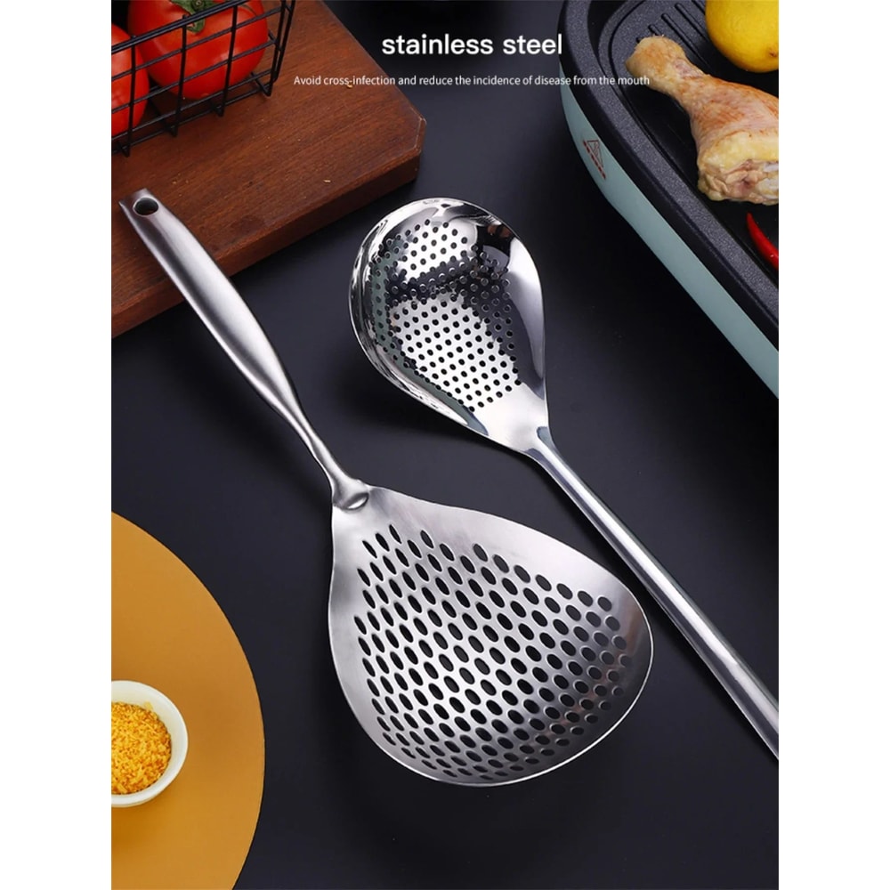 Stainless Steel Colander Skimmer Spoon 14