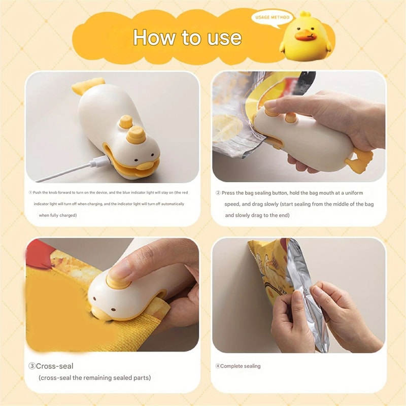 Cute Duck Rechargeable Bag Sealer 0