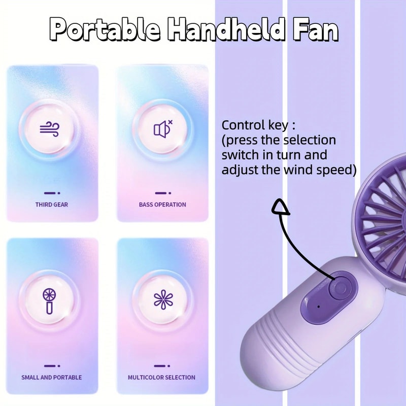 Mini Portable USB Handheld Fan Suitable For Office Outdoor Travel And Camping 3