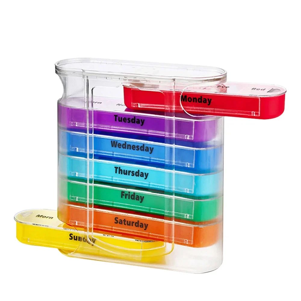 7 Day Pill Organizer Medicine Box 12