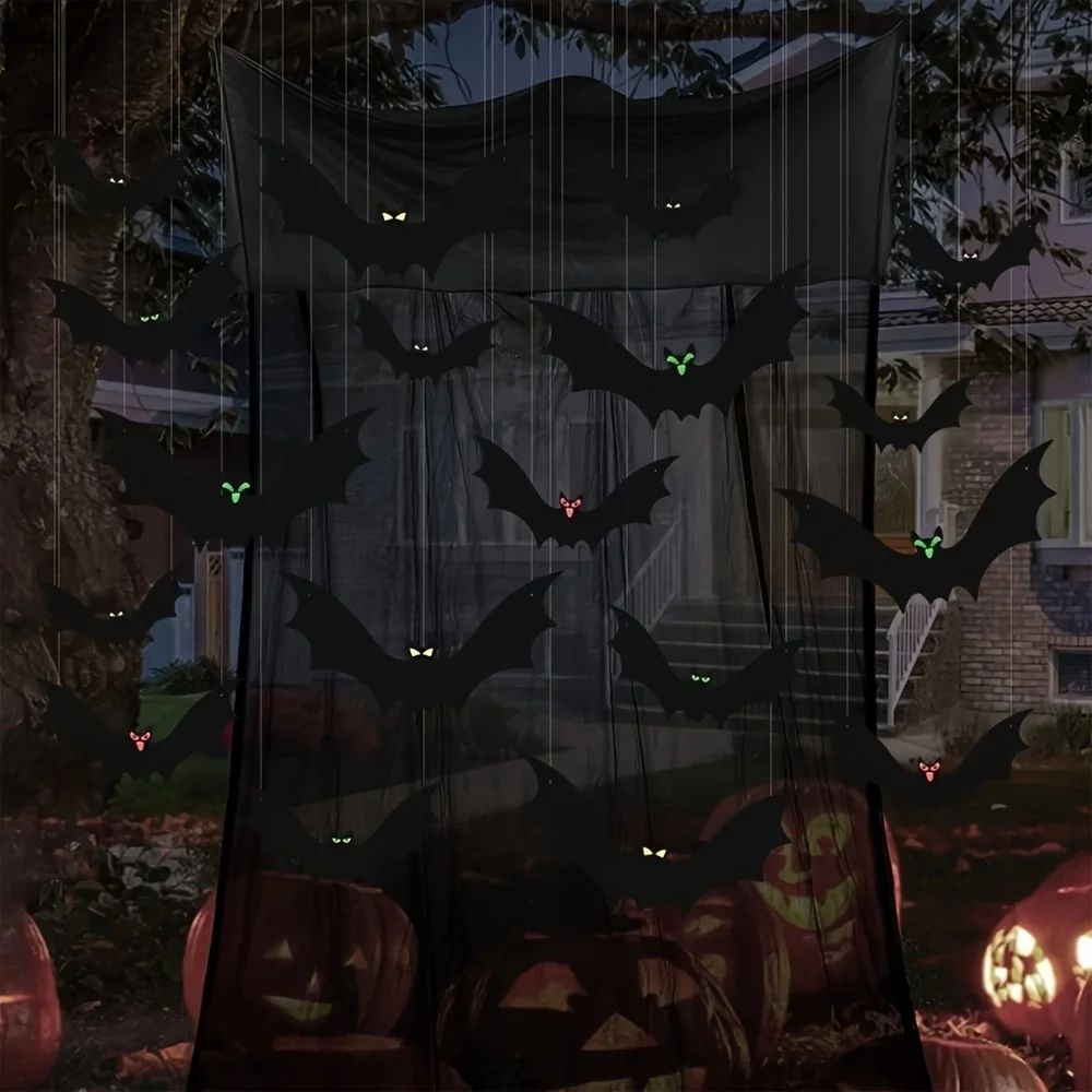 Hanging Flying Bats Halloween Decor Set 1