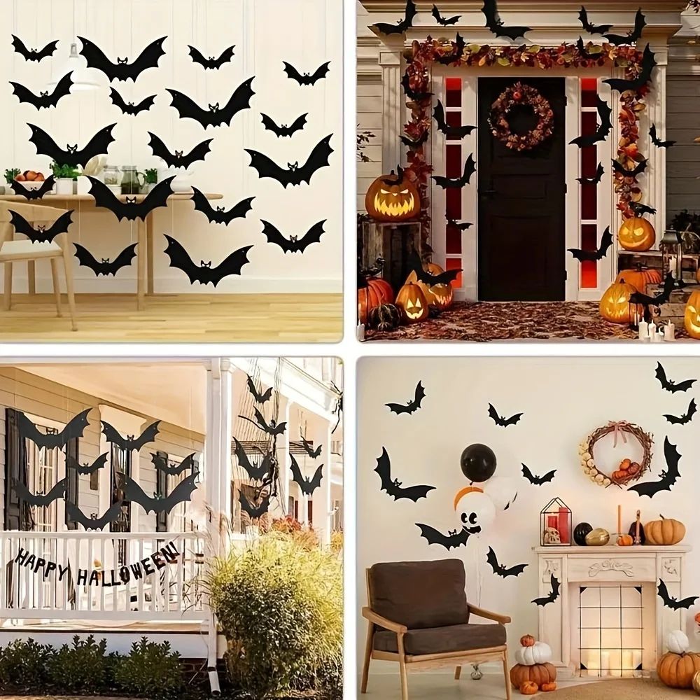 Hanging Flying Bats Halloween Decor Set 3