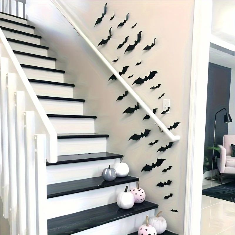 Hanging Flying Bats Halloween Decor Set 4