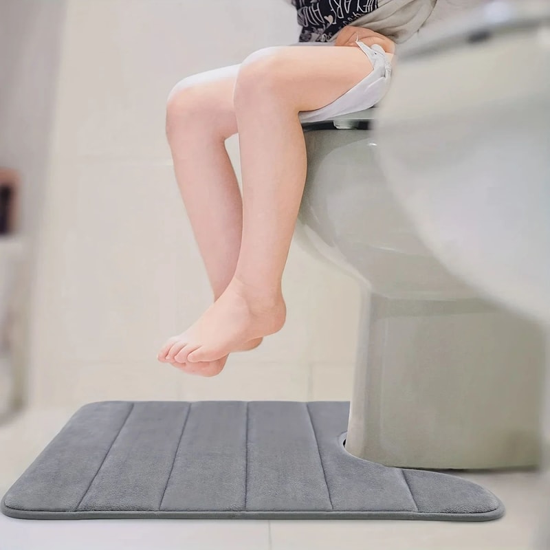 U Shaped Memory Foam Toilet Mat 1