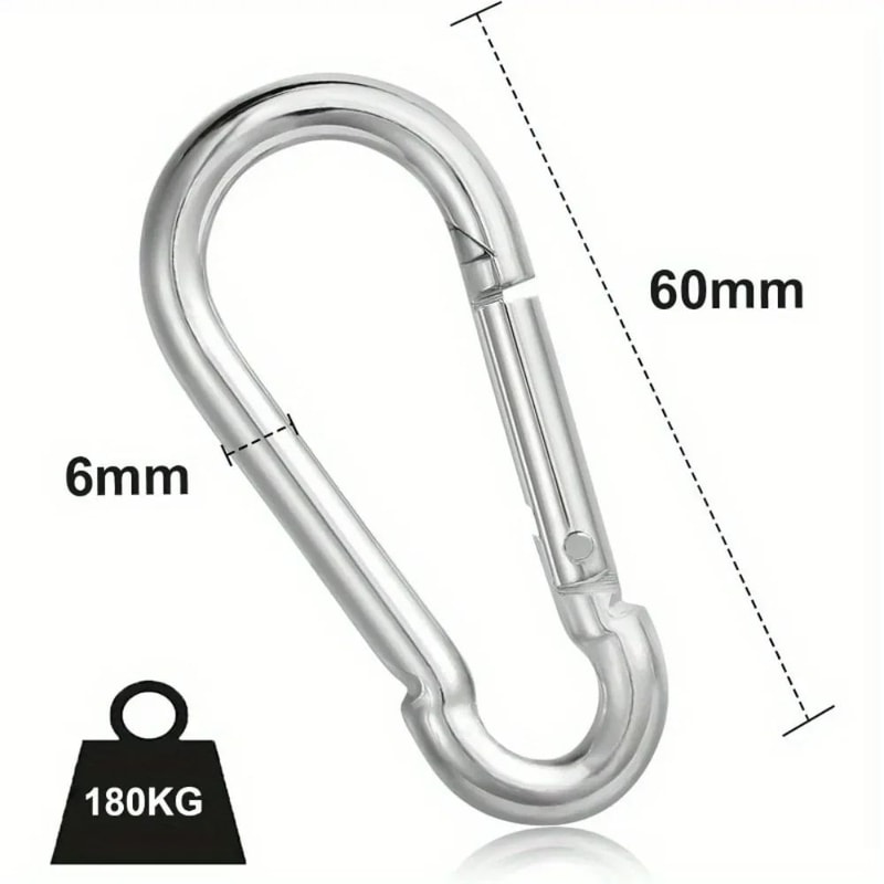 Stainless Steel Carabiner Clip Set 2