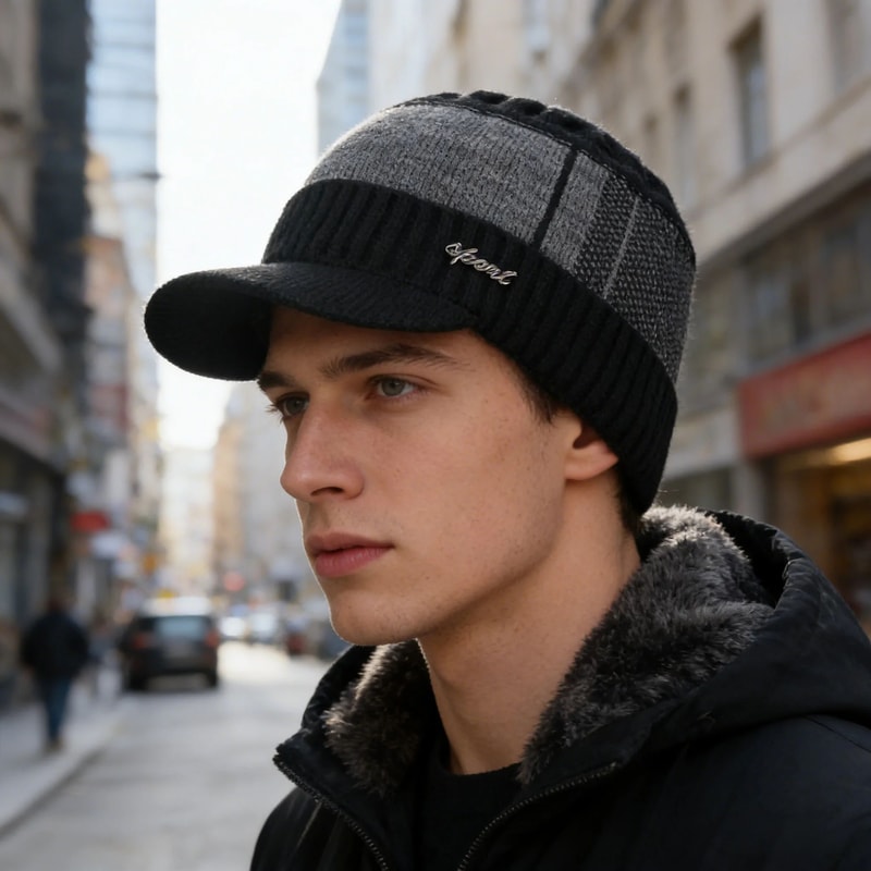 Fur Lined Winter Beanie Hat 9