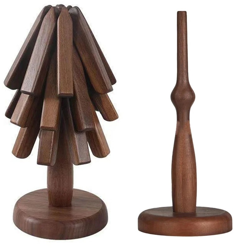 Folding Wooden Trivet Hot Dish Mat 1