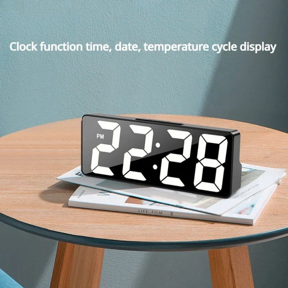 LED Digital Alarm Clock Mirror Display 4