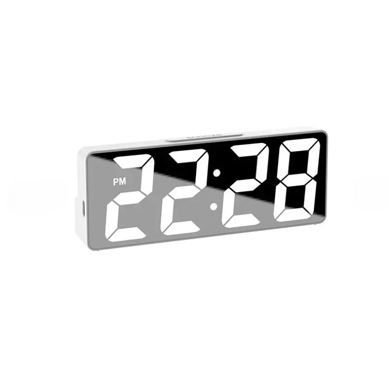 LED Digital Alarm Clock Mirror Display 8