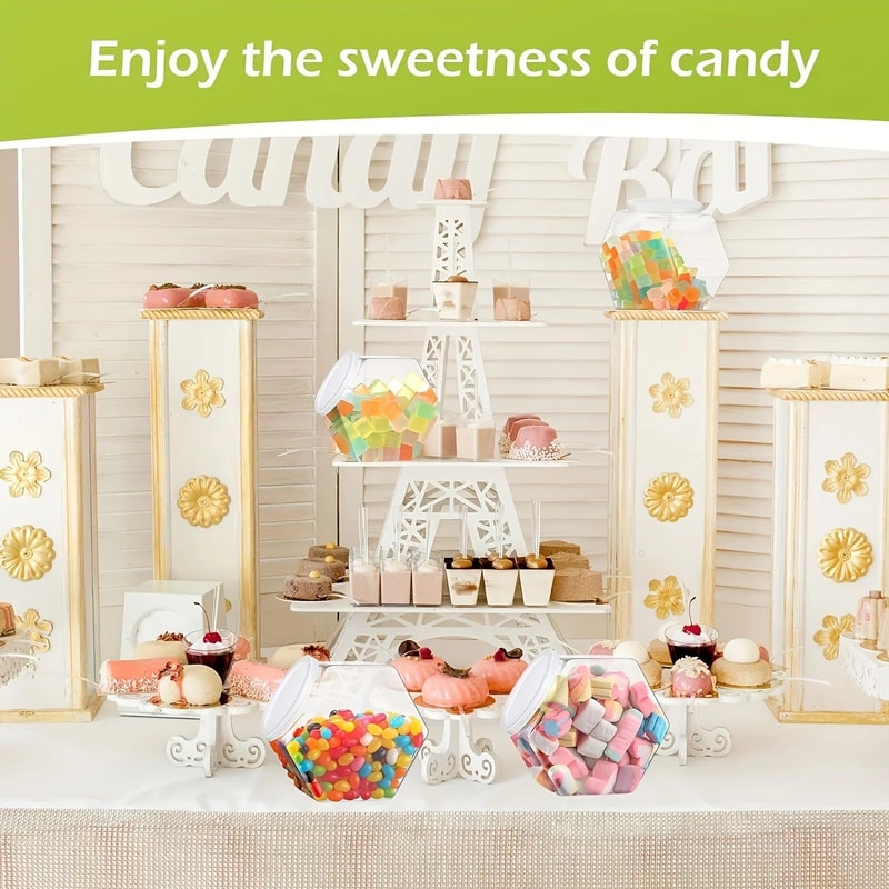 850ml Clear Hexagonal Food Storage Jar 4