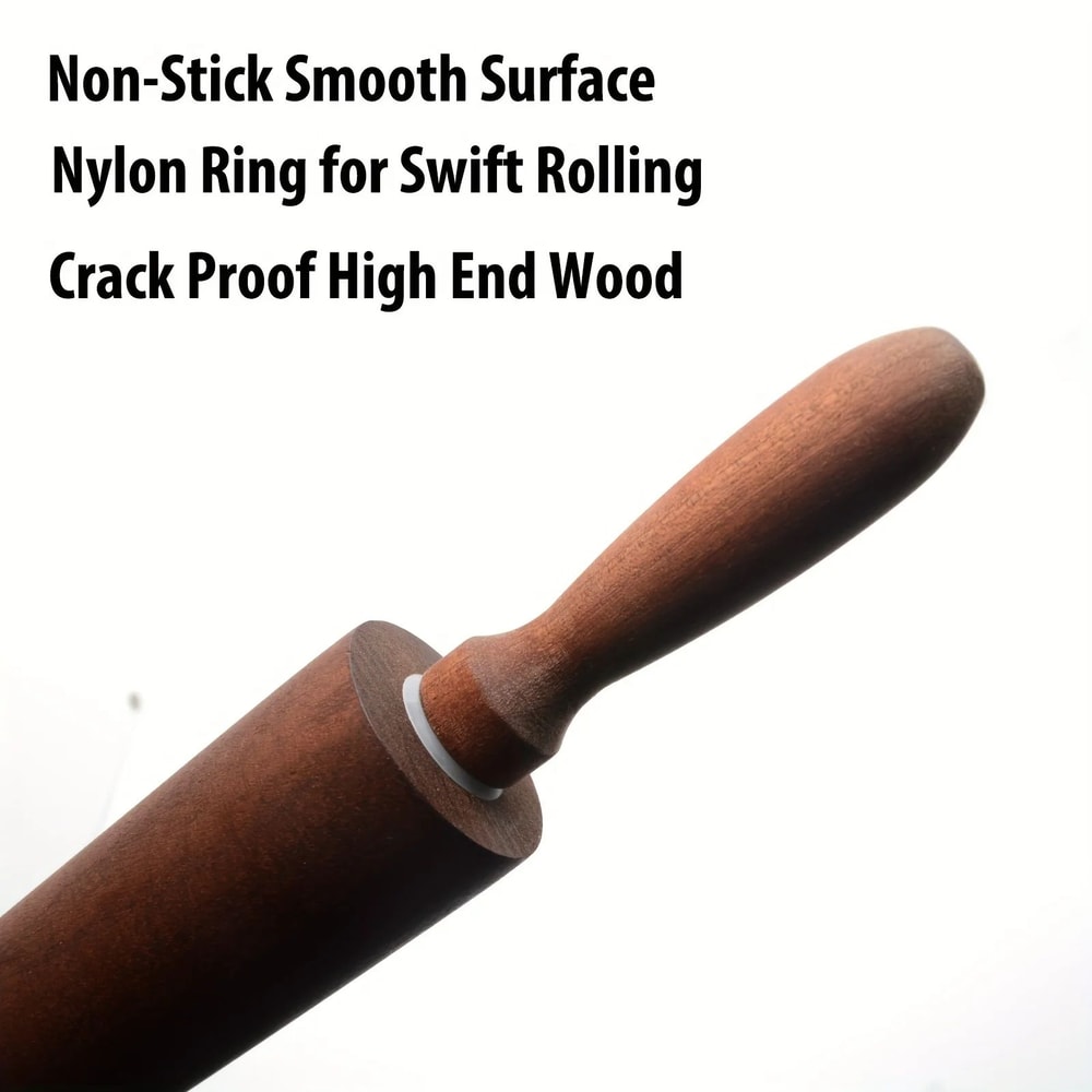 Classic Wooden Rolling Pin With Handles 3