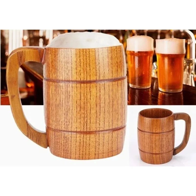 Wooden Barrel Style Beer Mug 2