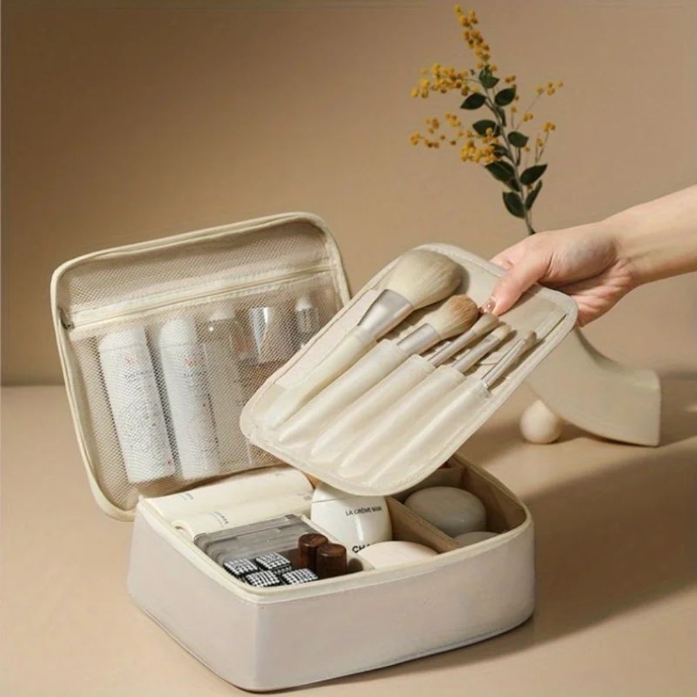 Black Travel Makeup Organizer Cosmetic Bag 0