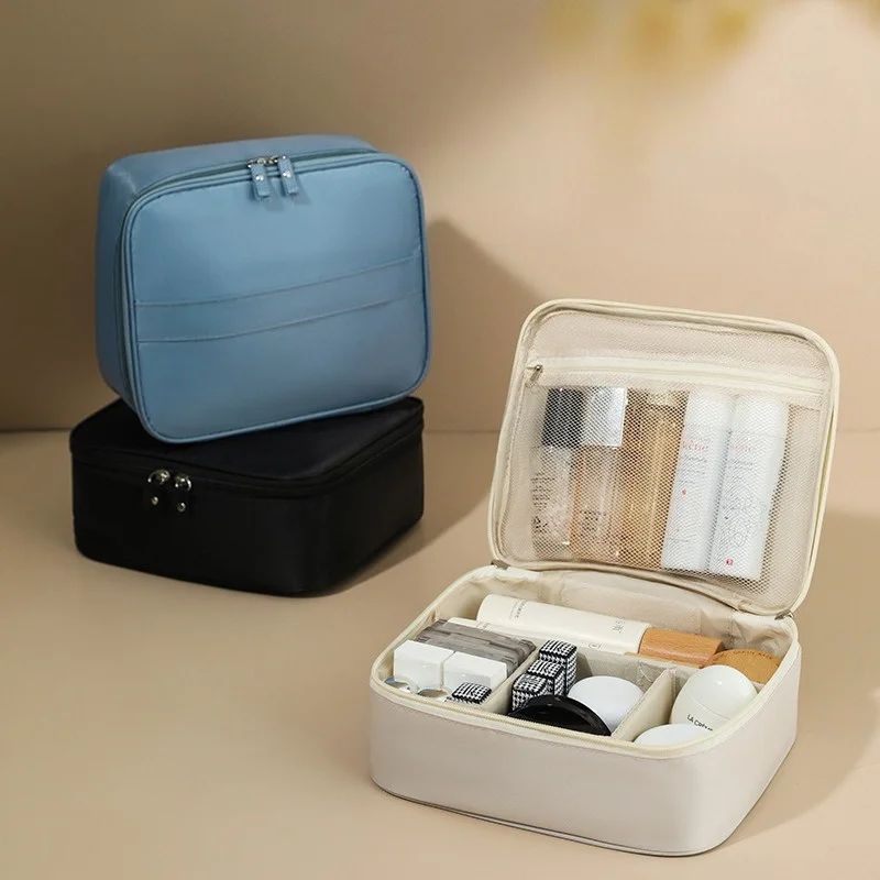 Black Travel Makeup Organizer Cosmetic Bag 1