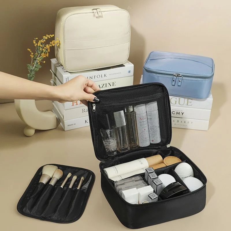 Black Travel Makeup Organizer Cosmetic Bag 2