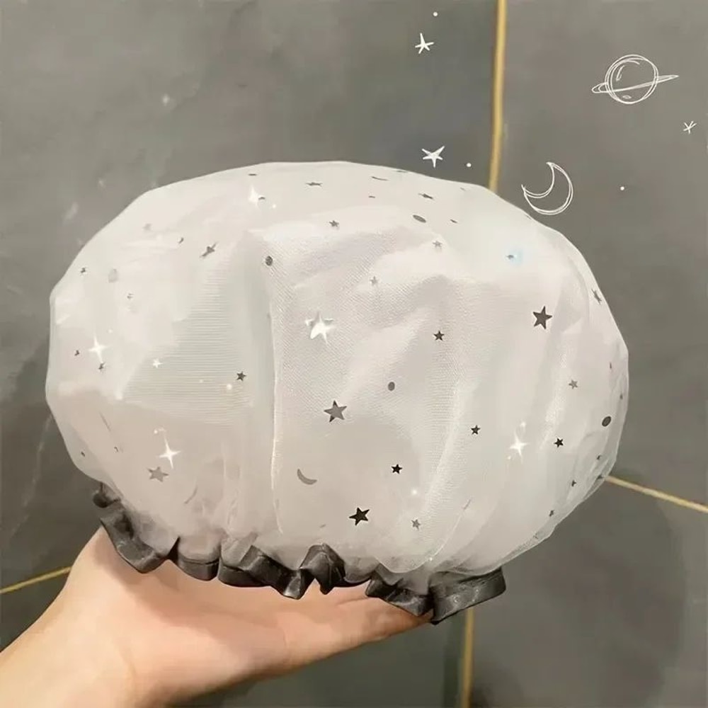 Reusable Waterproof Shower Cap Set 1