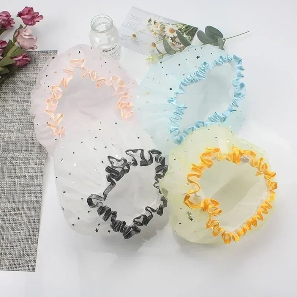 Reusable Waterproof Shower Cap Set 4