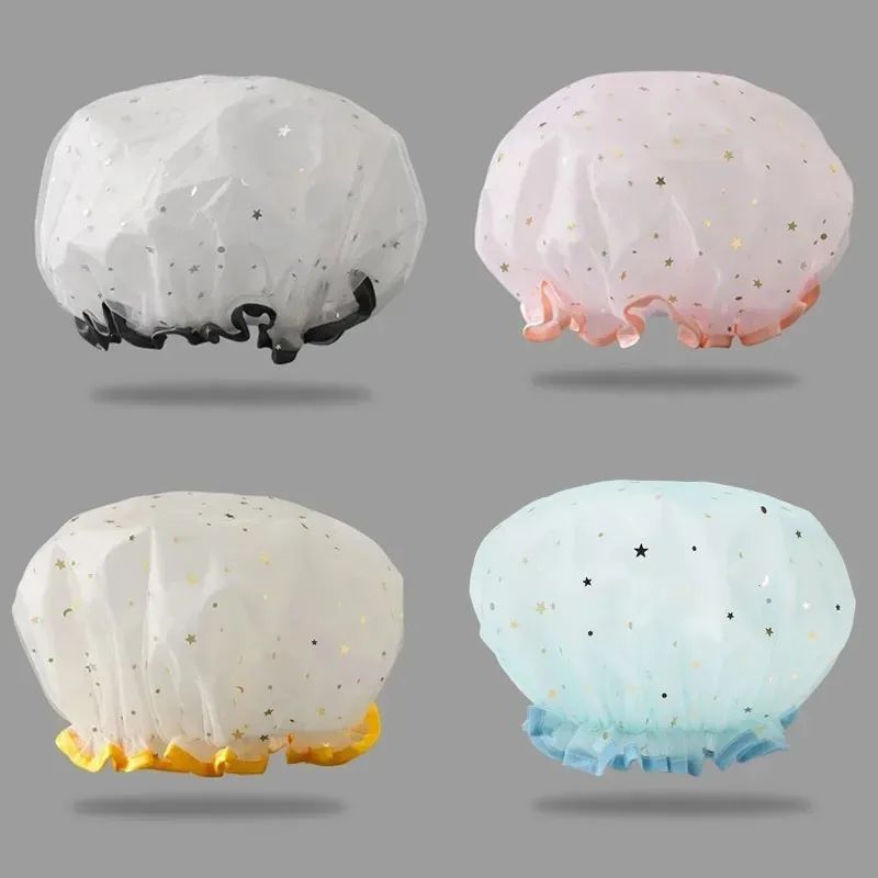 Reusable Waterproof Shower Cap Set 5