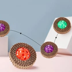 corrugated cat scratching toy with bell