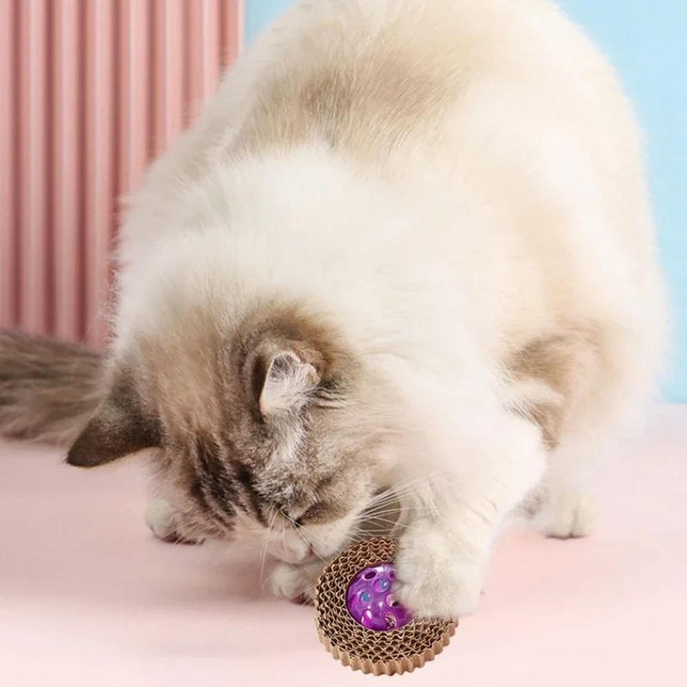 Corrugated Cat Scratching Toy With Bell 2